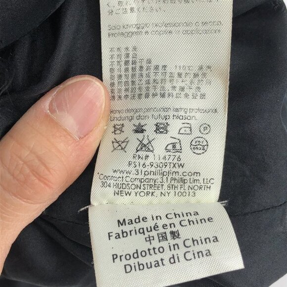 3.1 Phillip Lim black short sleeve kaftan style bohemian mini dress size 2 - Picture 12 of 15